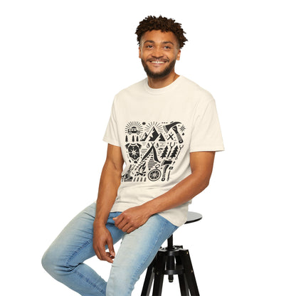 High Contrast Camping Scene T-shirt Ivory T-Shirt