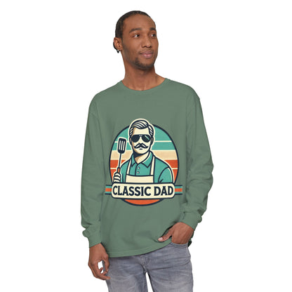 Classic Dad Garment-dyed Long Sleeve T-Shirt Light Green Long-sleeve