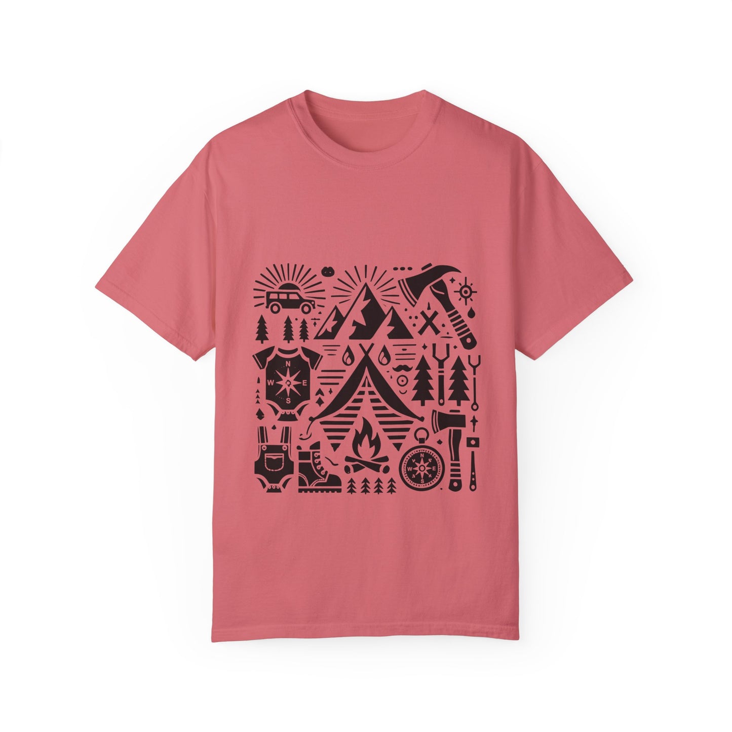 High Contrast Camping Scene T-shirt Watermelon T-Shirt