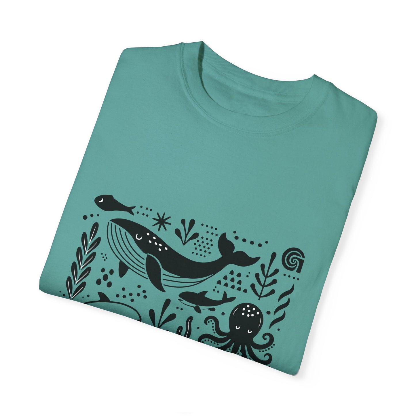 High Contrast Ocean Life Tee Seafoam T-Shirt