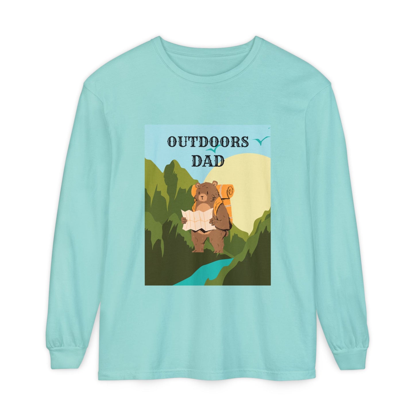 Outdoors Dad - Bear Edition Long Sleeve Tee Chalky Mint Long-sleeve