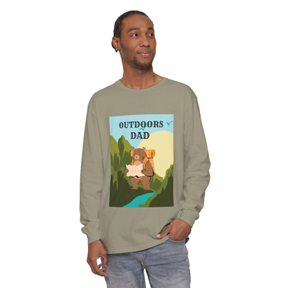 Outdoors Dad - Bear Edition Long Sleeve Tee Sandstone Long-sleeve