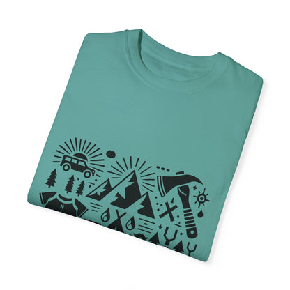 High Contrast Camping Scene T-shirt Seafoam T-Shirt