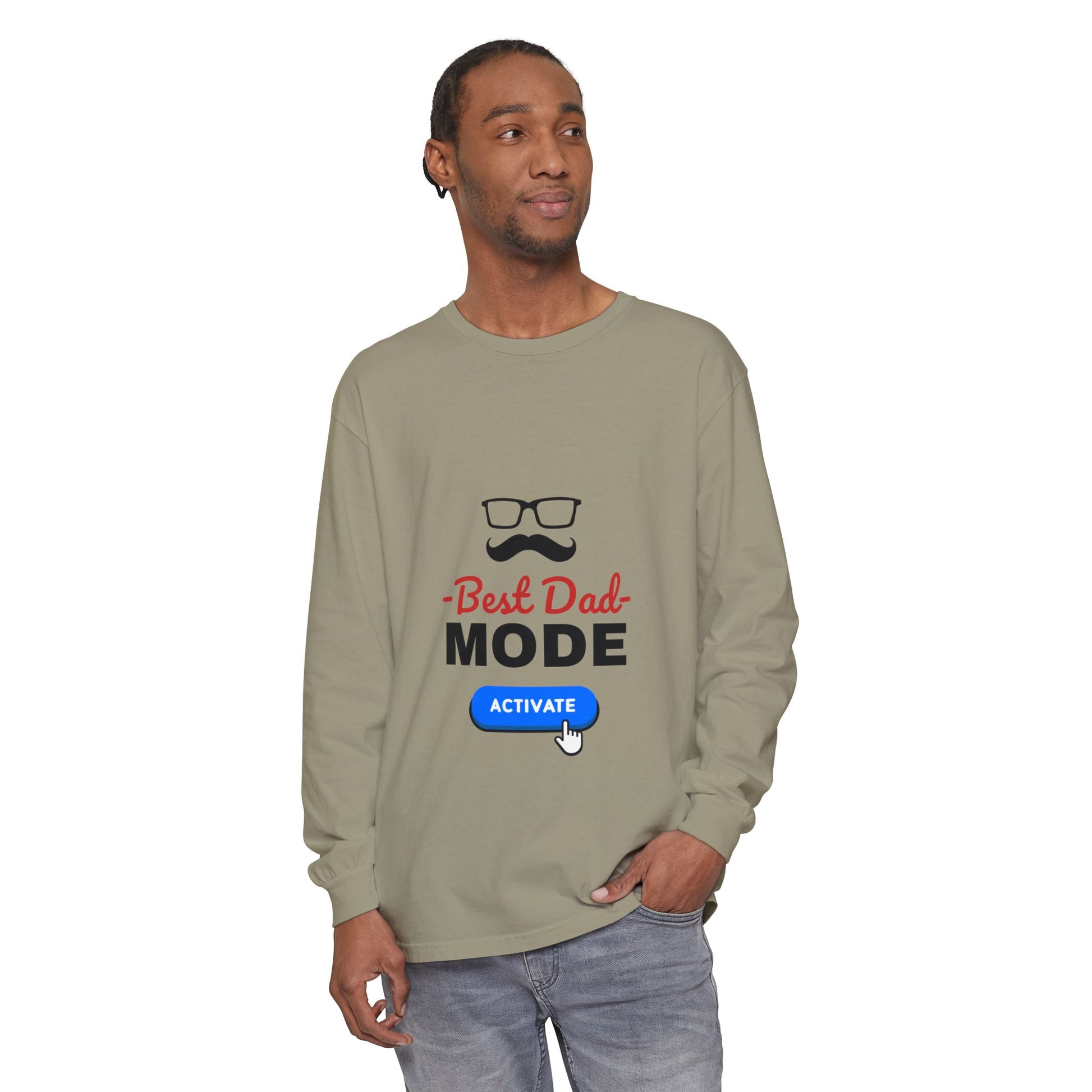 Best Dad Mode Activate Long Sleeve Tee Sandstone Long-sleeve