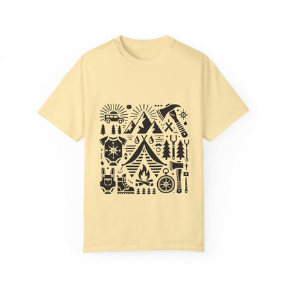 High Contrast Camping Scene T-shirt Banana T-Shirt