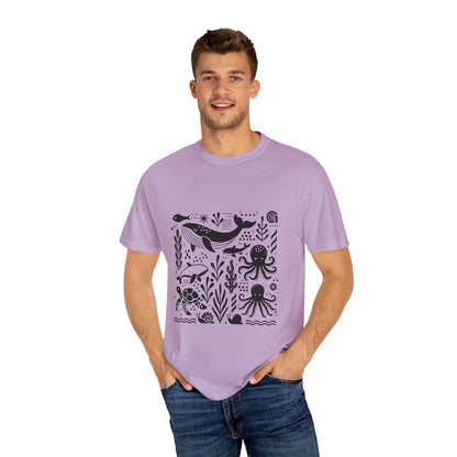 High Contrast Ocean Life Tee Orchid T-Shirt