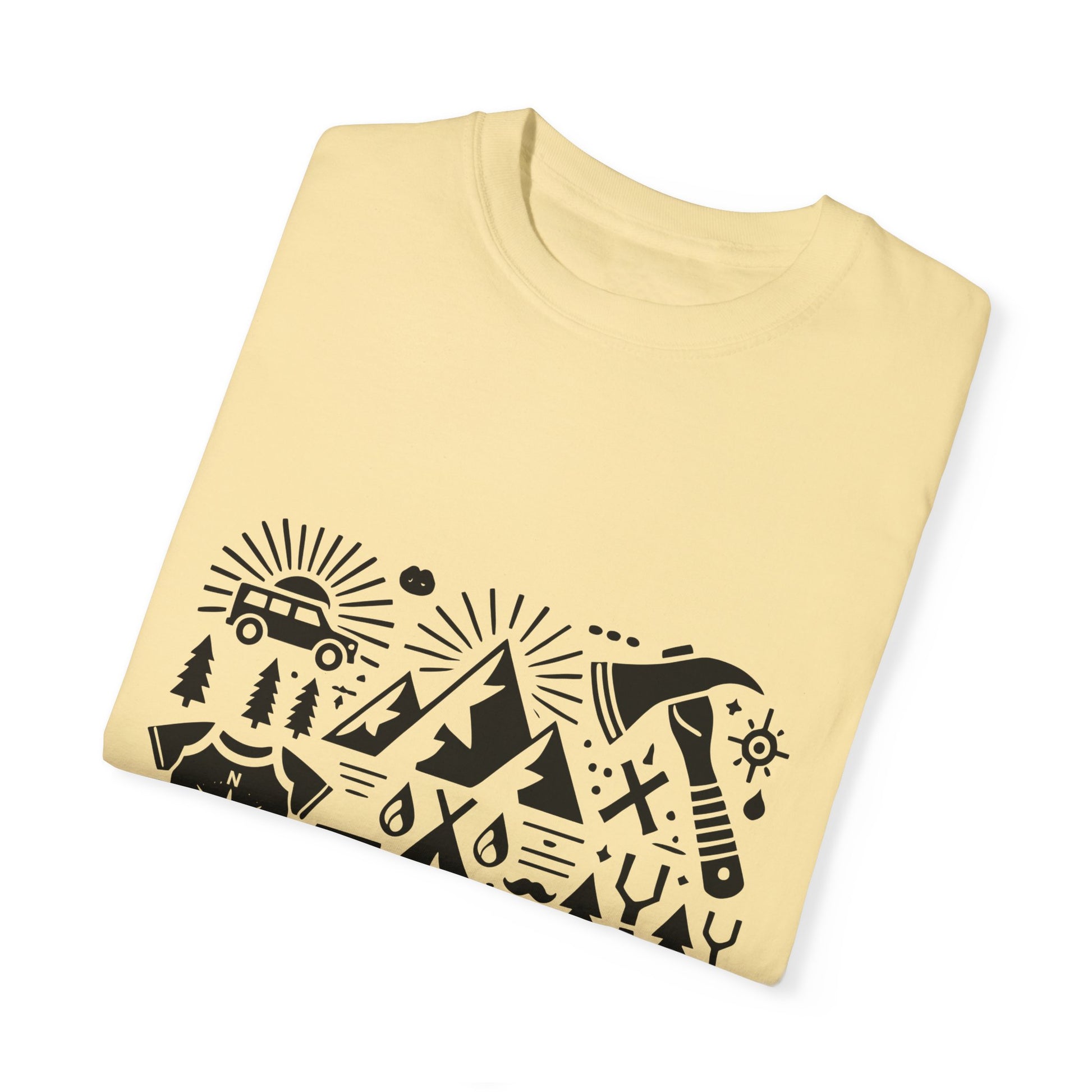 High Contrast Camping Scene T-shirt Banana T-Shirt