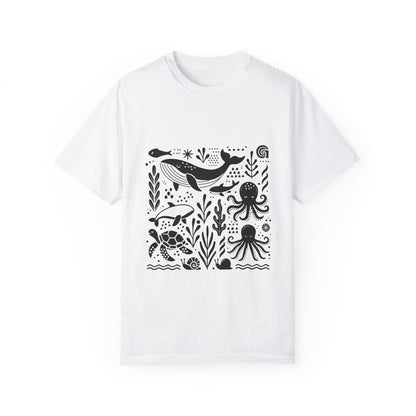 High Contrast Ocean Life Tee White T-Shirt