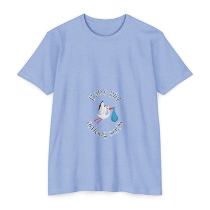 Baby Girl Coming Soon Maternity Jersey Tee Columbia Blue T-Shirt