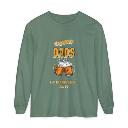 Cheers Dads Real Men Whose Genes Are Us Long Sleeve Tee Light Green Long-sleeve