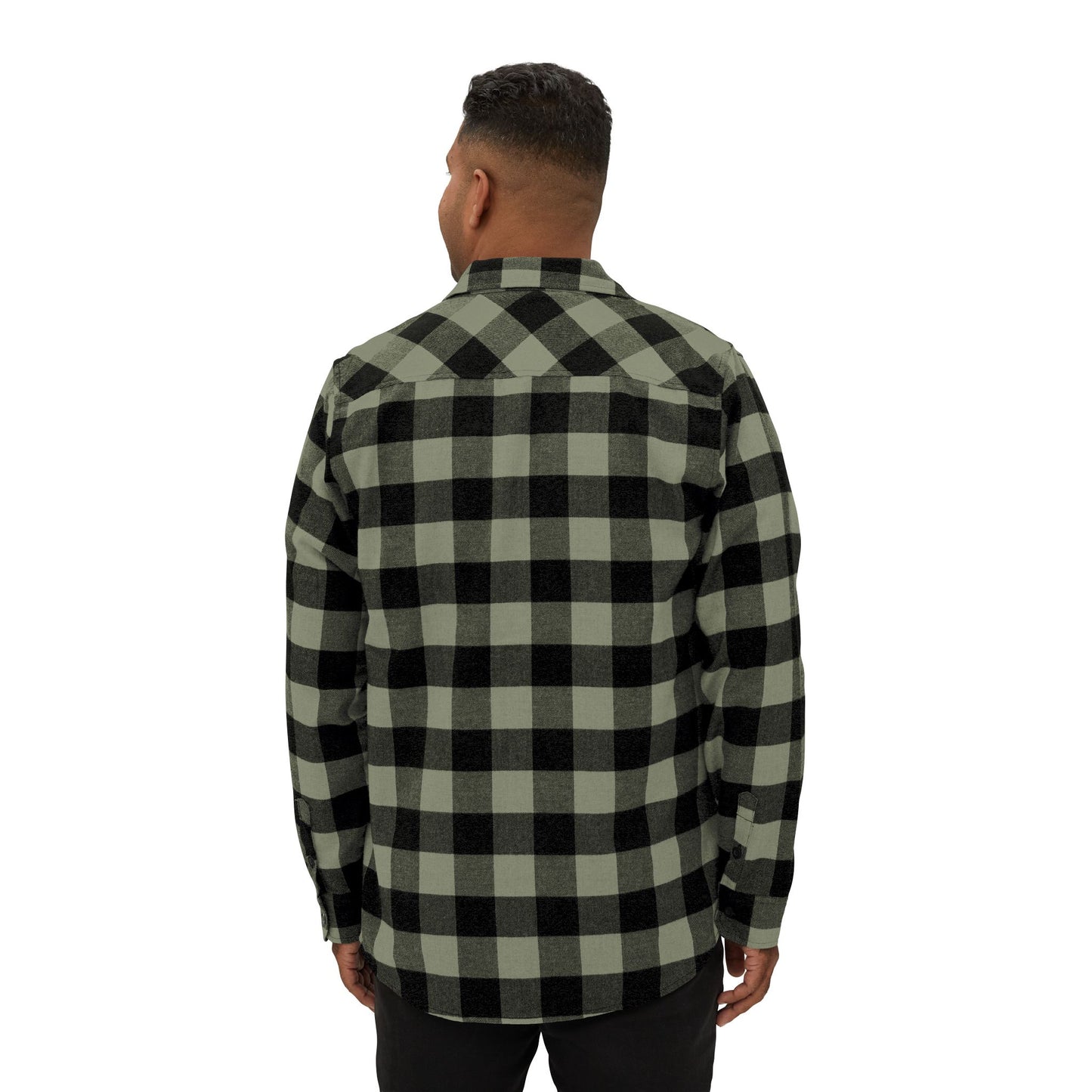 Hammer & Rattle Flannel Shirt Olive Black Long-sleeve