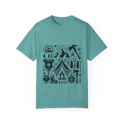 High Contrast Camping Scene T-shirt Seafoam T-Shirt