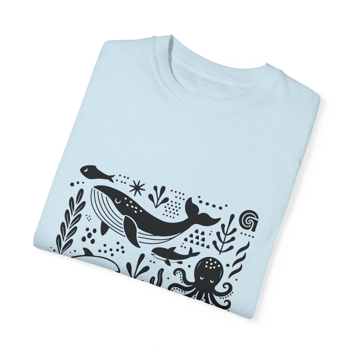 High Contrast Ocean Life Tee Chambray T-Shirt