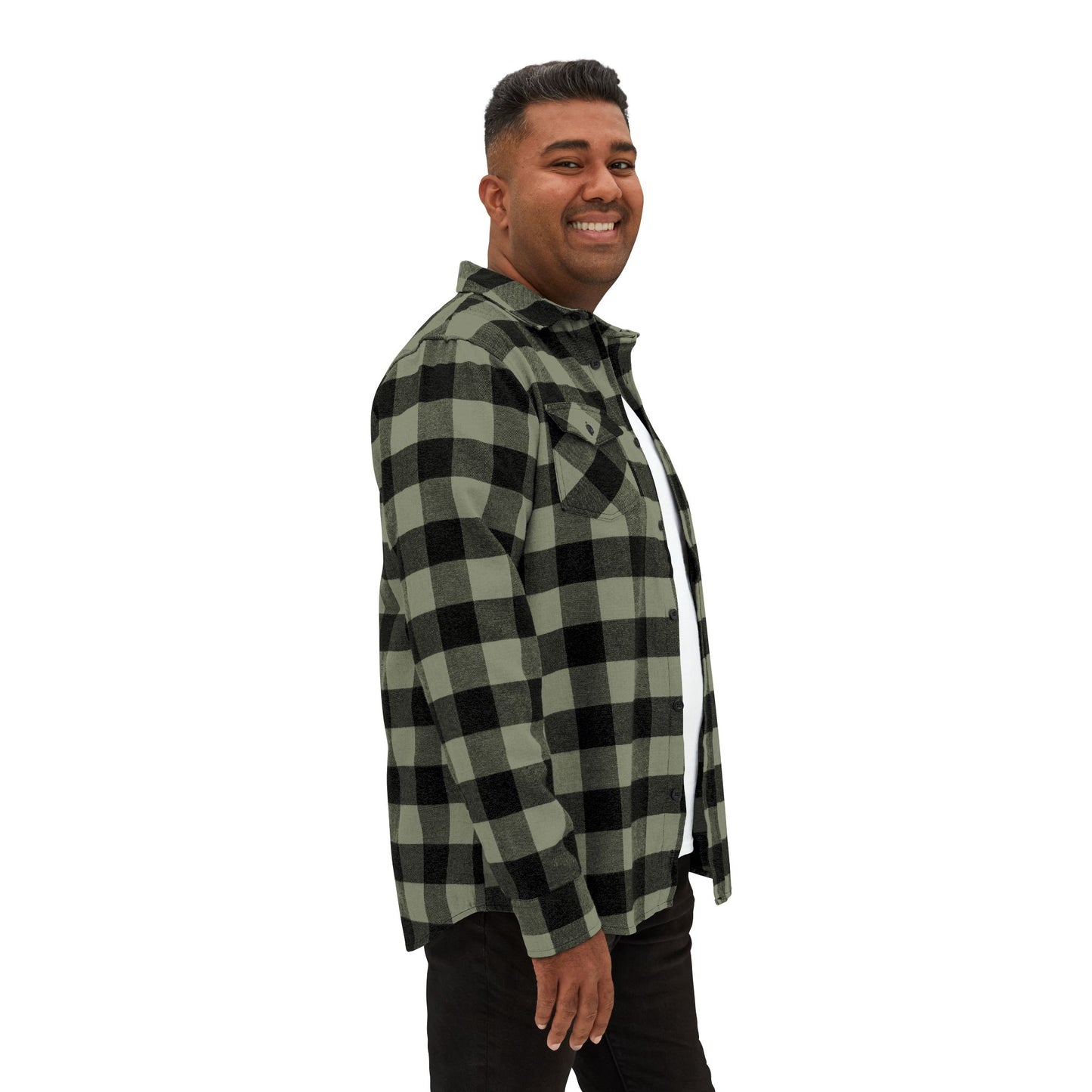 The Dada Flannel Shirt Olive Black Long-sleeve