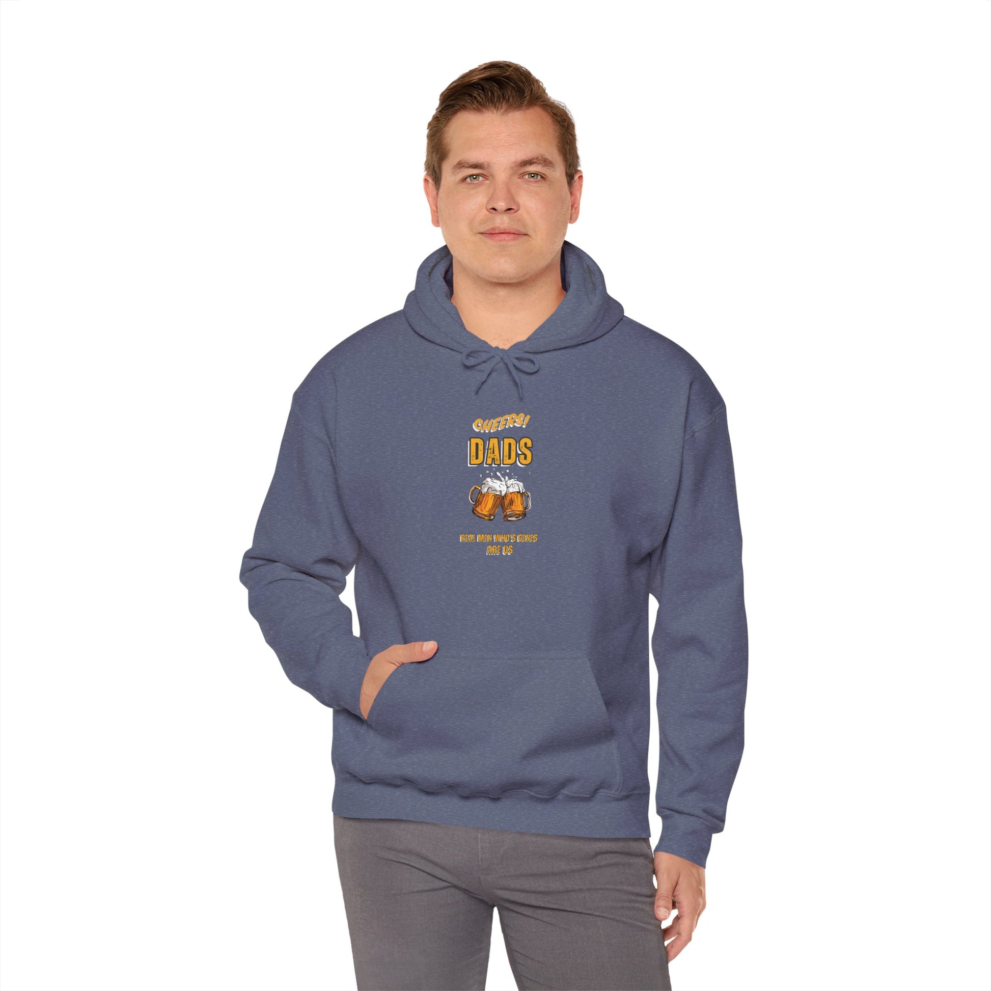 Cheers Dads Real Men Whose Genes Are Us Hoodie Carolina Blue Hoodie