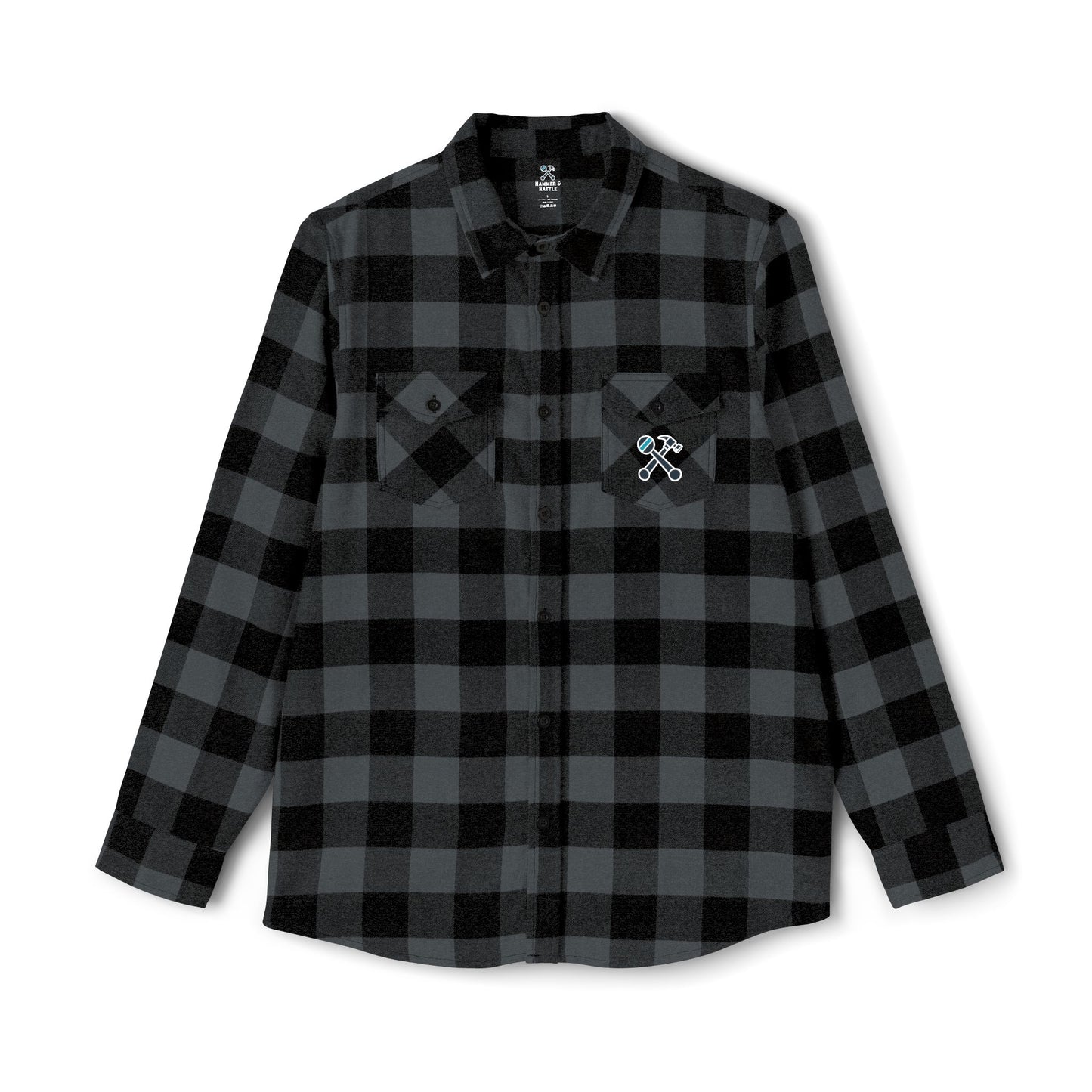 Hammer & Rattle Flannel Shirt Charcoal Heather Black Long-sleeve