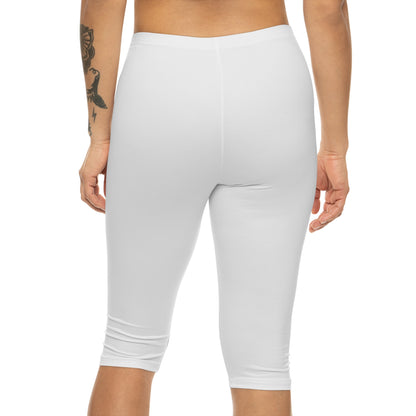 The Mama Capri Leggings White stitching All Over Prints