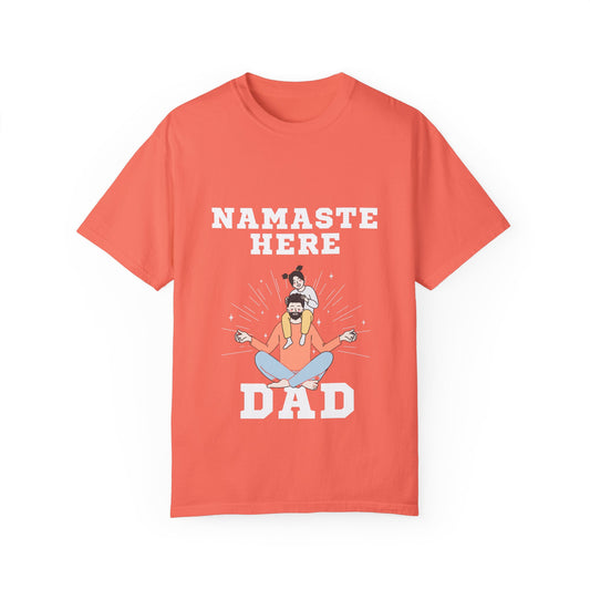 Namaste Here Dad Tee Bright Salmon T-Shirt