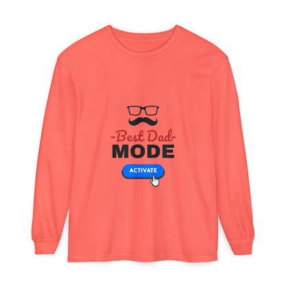 Best Dad Mode Activate Long Sleeve Tee Bright Salmon Long-sleeve