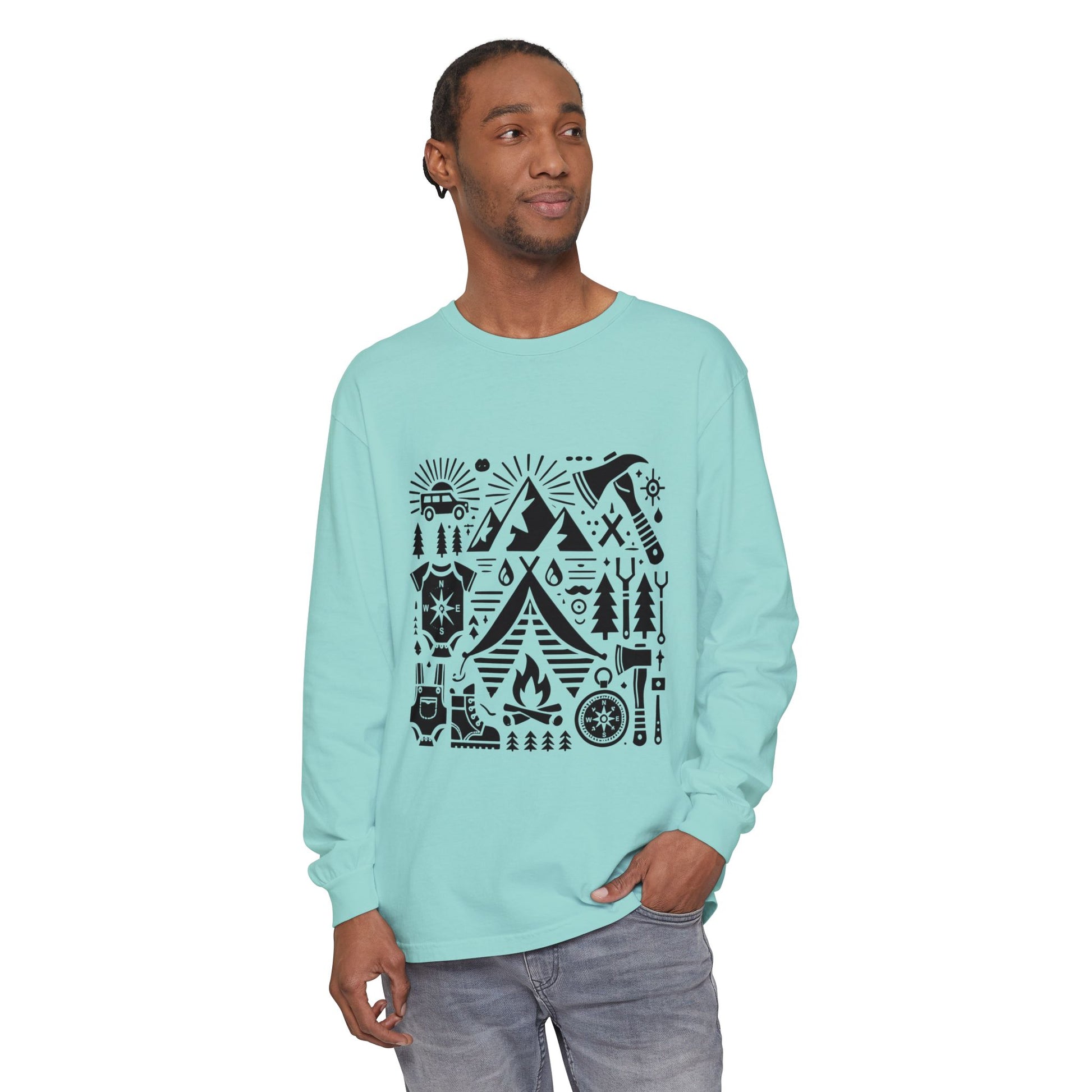 High Contrast Camping Long Sleeve Tee Long-sleeve