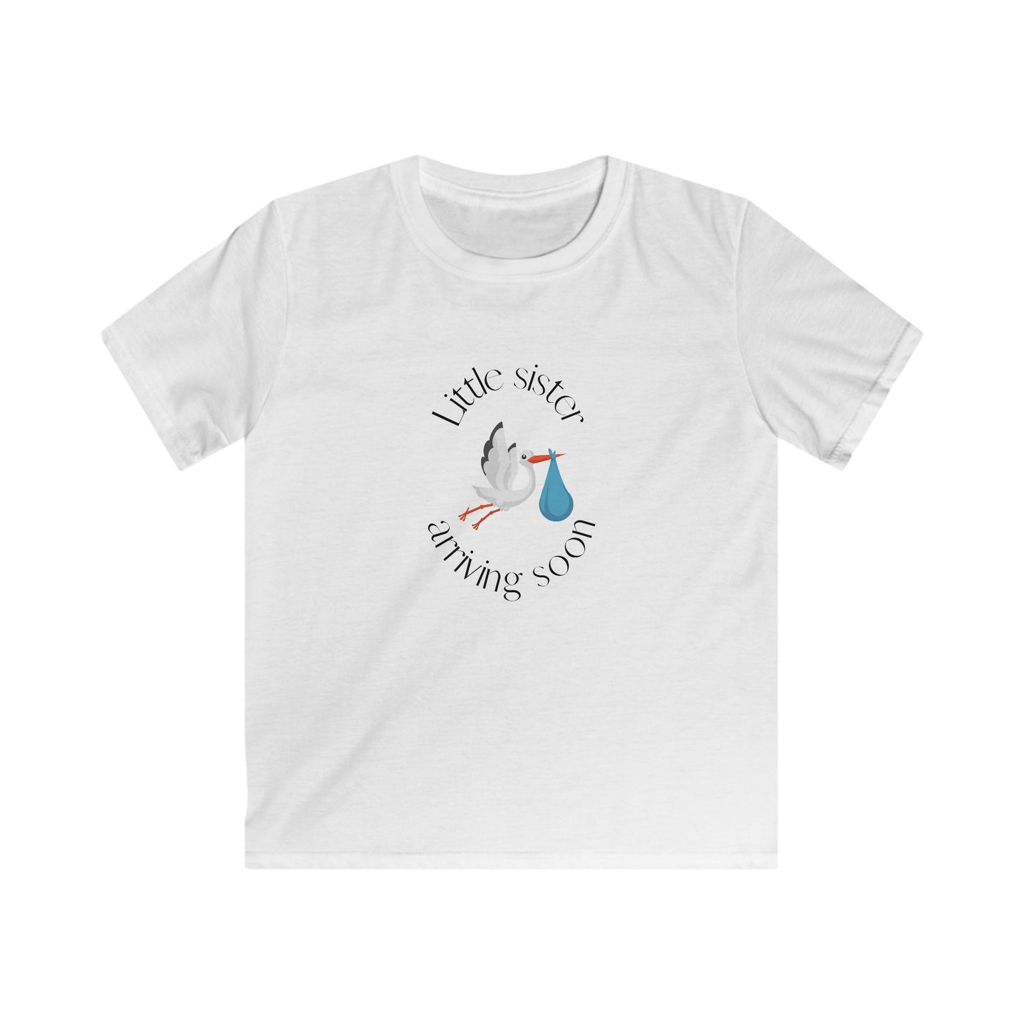 Little Sister Arriving Soon Youth Softstyle Tee