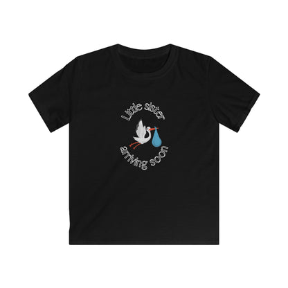 Little Sister Arriving Soon Youth Softstyle Tee