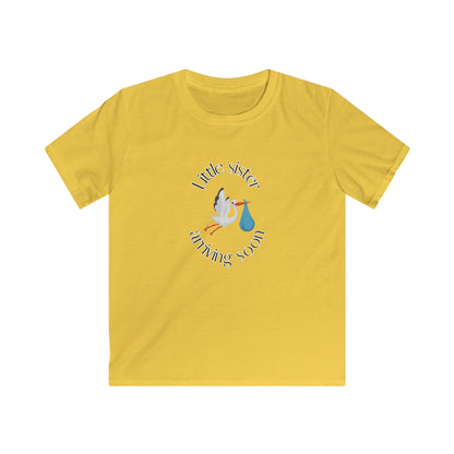 Little Sister Arriving Soon Youth Softstyle Tee