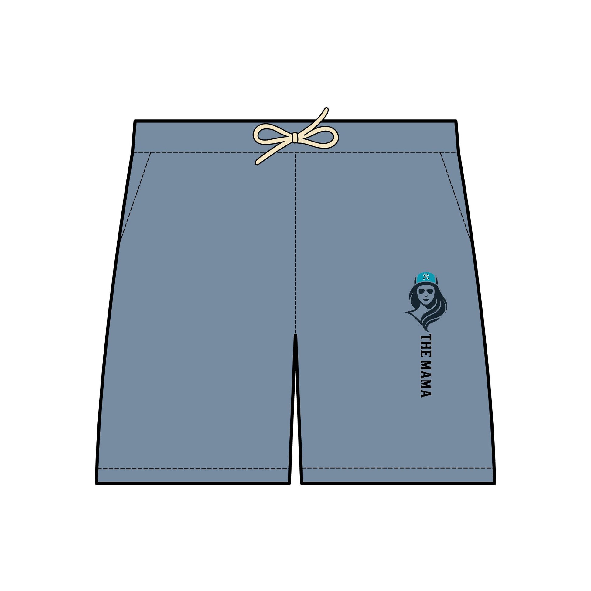 The Mama Light Fleece Shorts Blue Jean Trousers