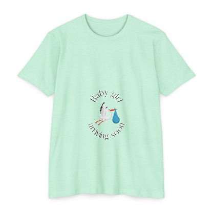 Baby Girl Coming Soon Maternity Jersey Tee Mint Green T-Shirt