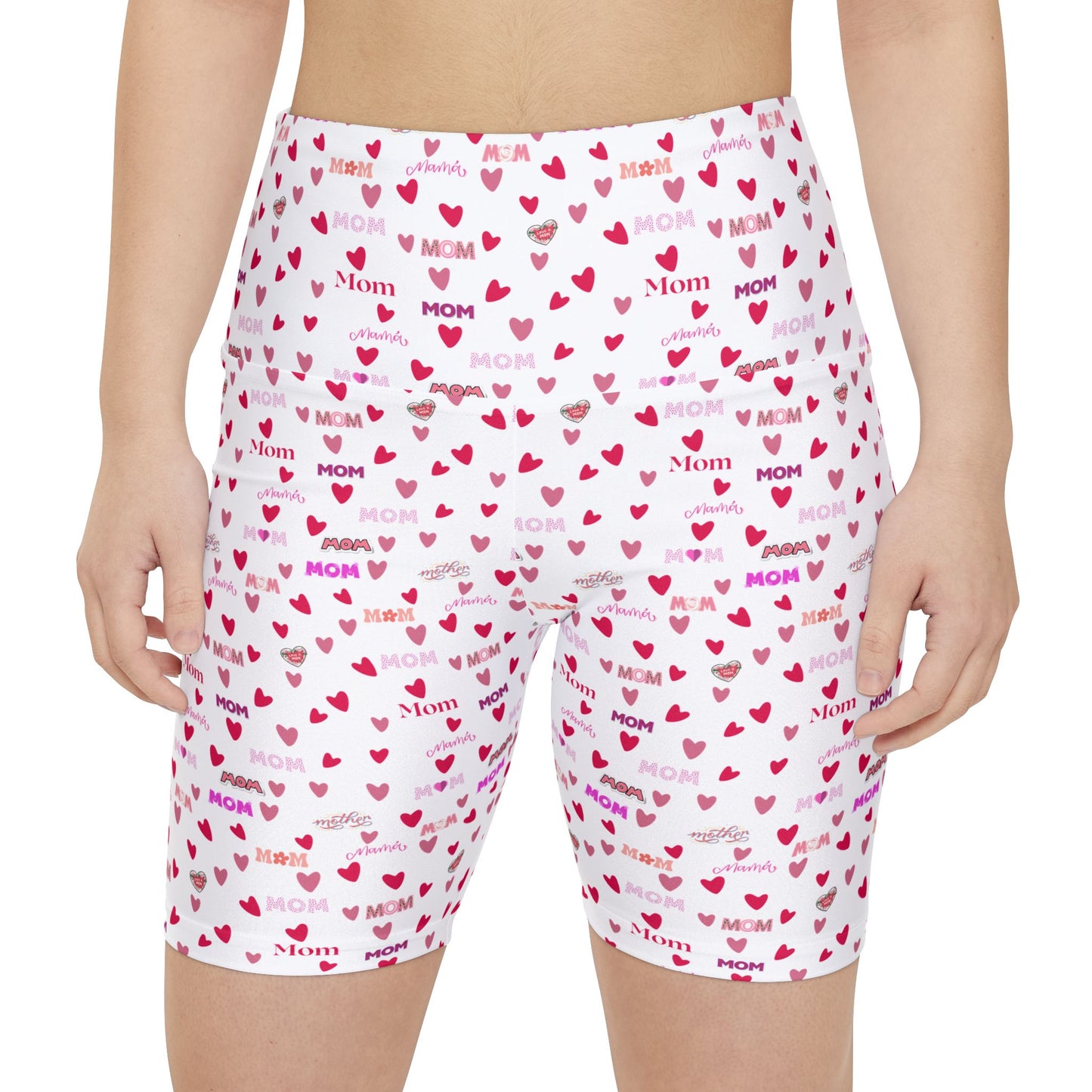 Heart Mom Workout Shorts XL All Over Prints