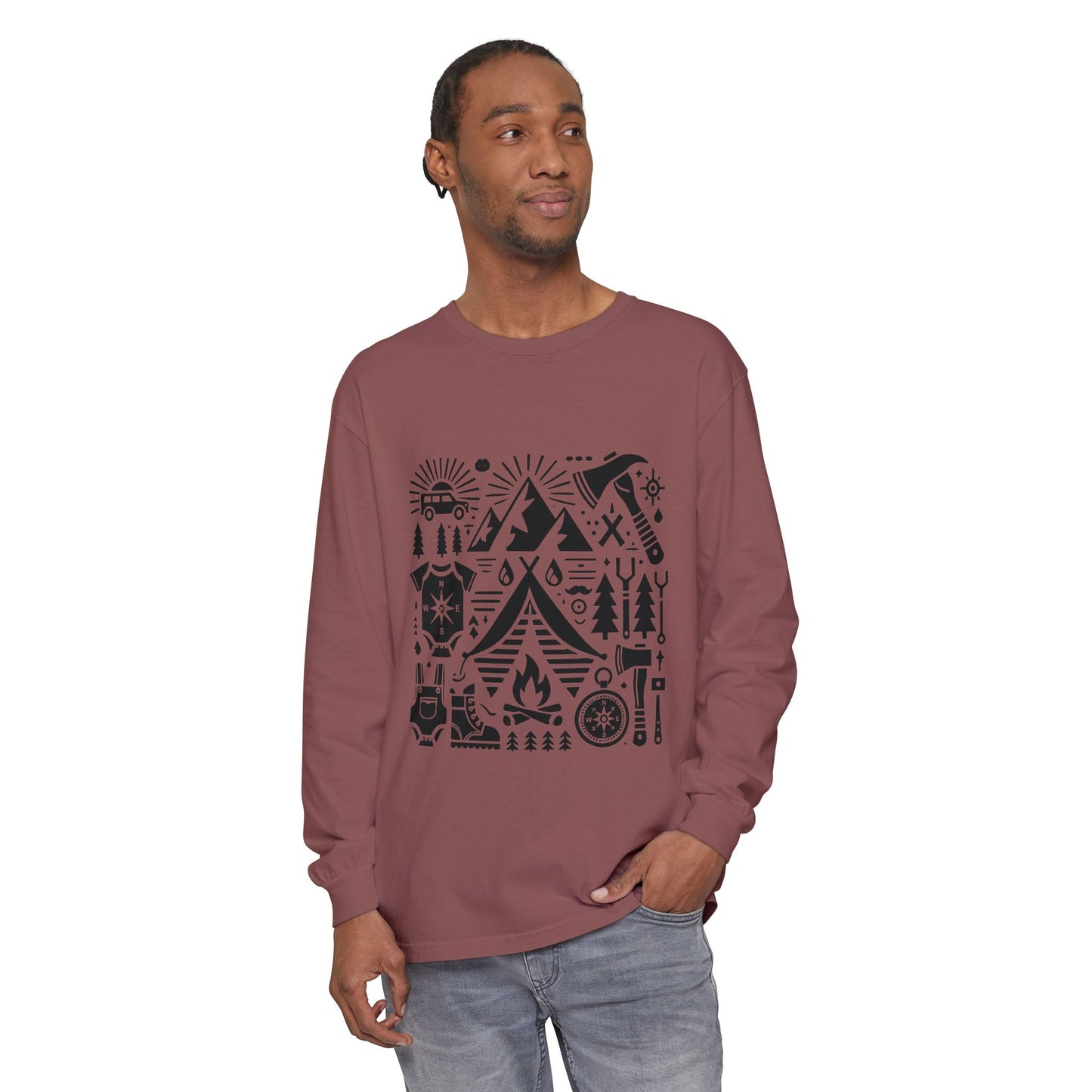 High Contrast Camping Long Sleeve Tee Long-sleeve