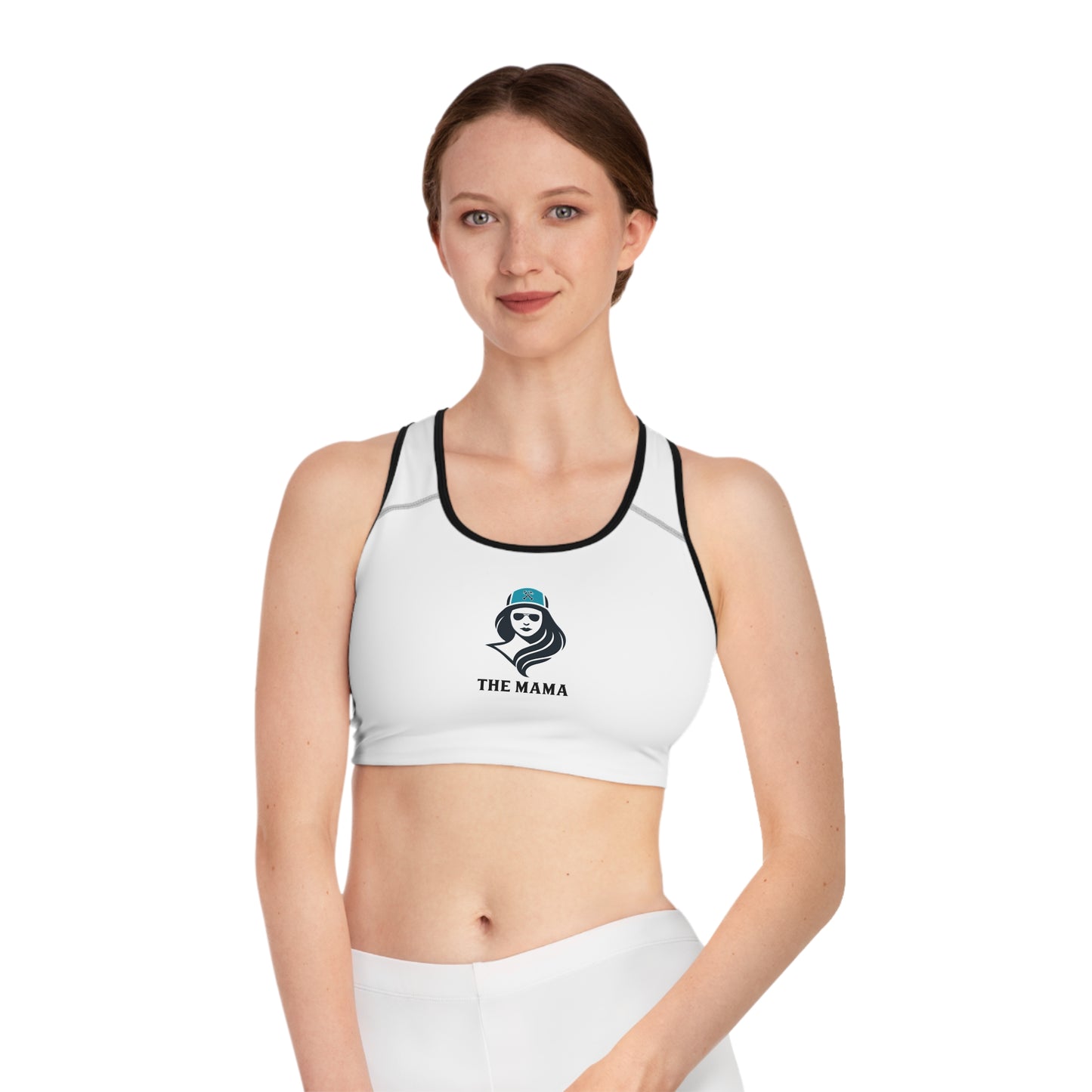 The Mama Sports Bra Black stitching All Over Prints