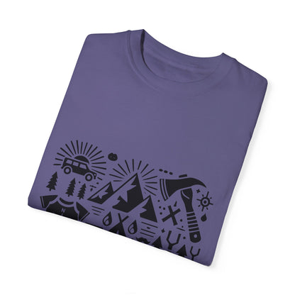 High Contrast Camping Scene T-shirt Grape T-Shirt