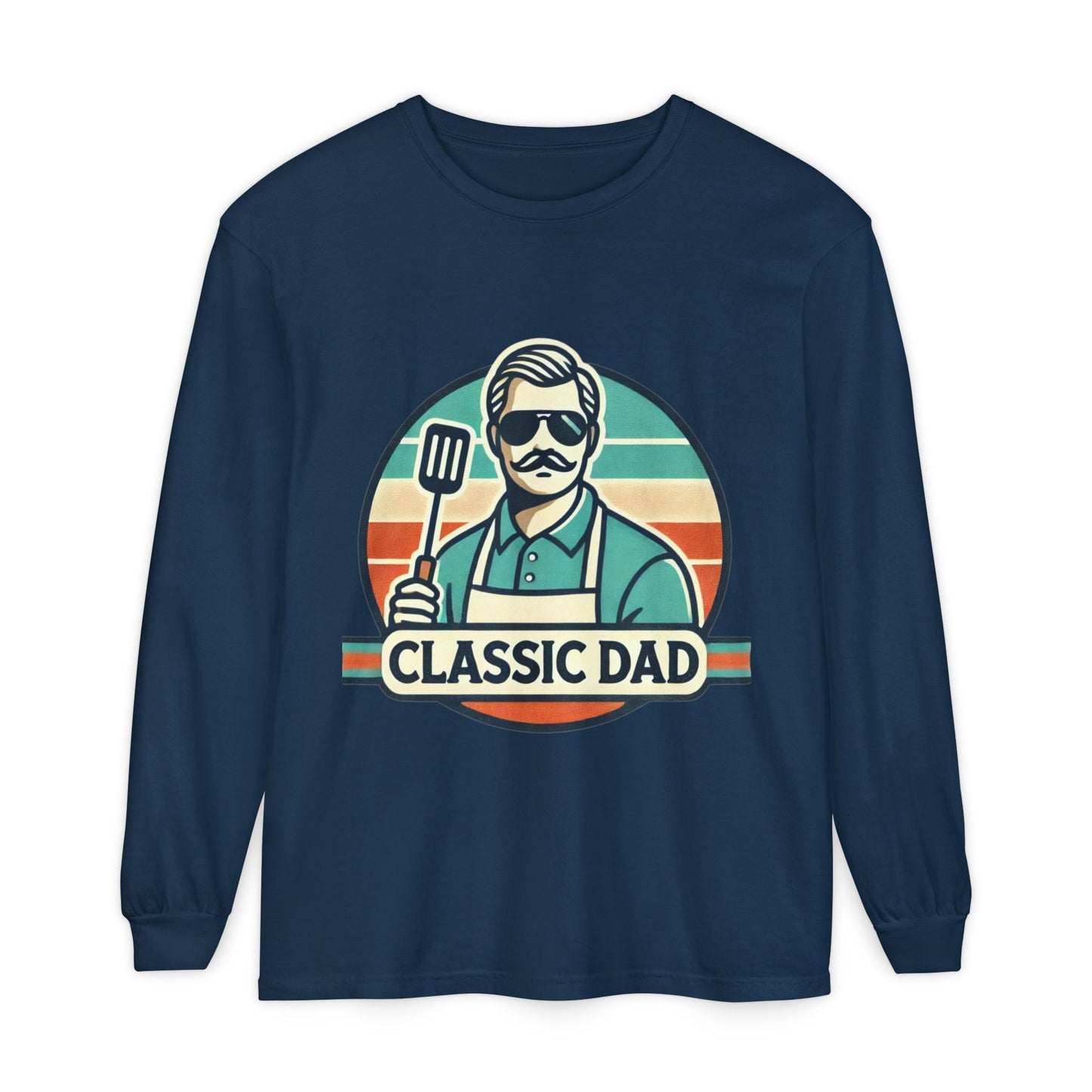 Classic Dad Garment-dyed Long Sleeve T-Shirt True Navy Long-sleeve