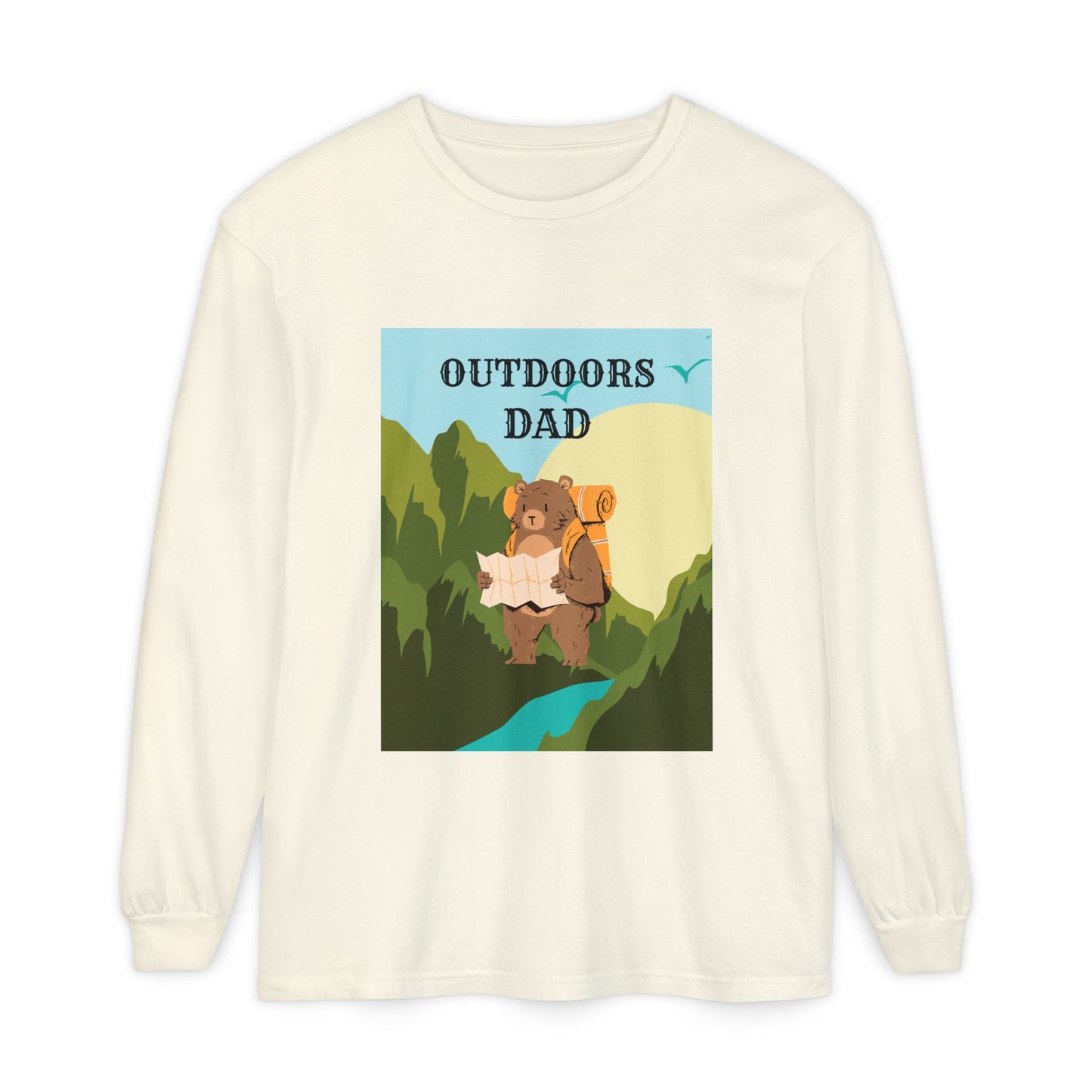 Outdoors Dad - Bear Edition Long Sleeve Tee Ivory Long-sleeve