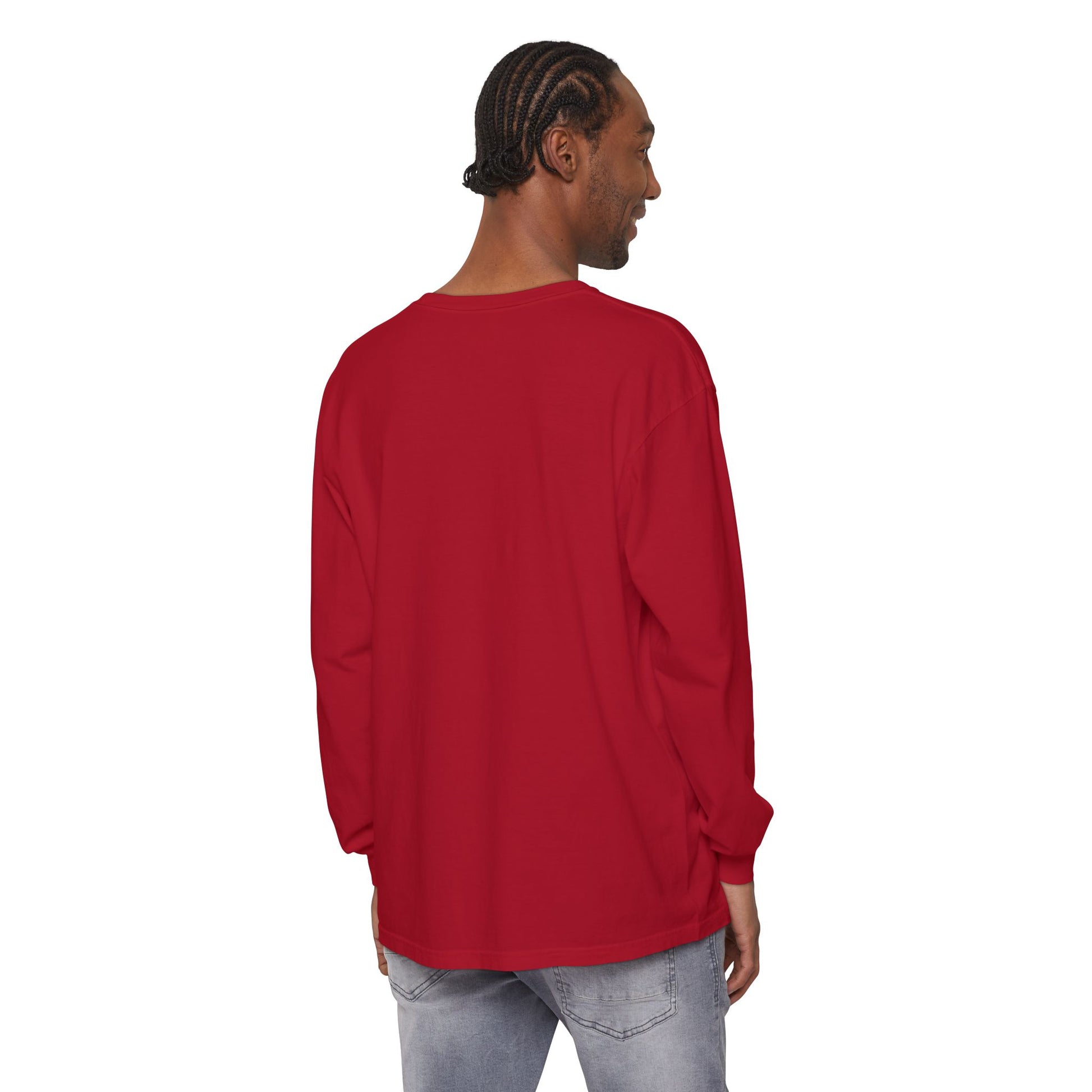 Classic Dad Garment-dyed Long Sleeve T-Shirt Red Long-sleeve