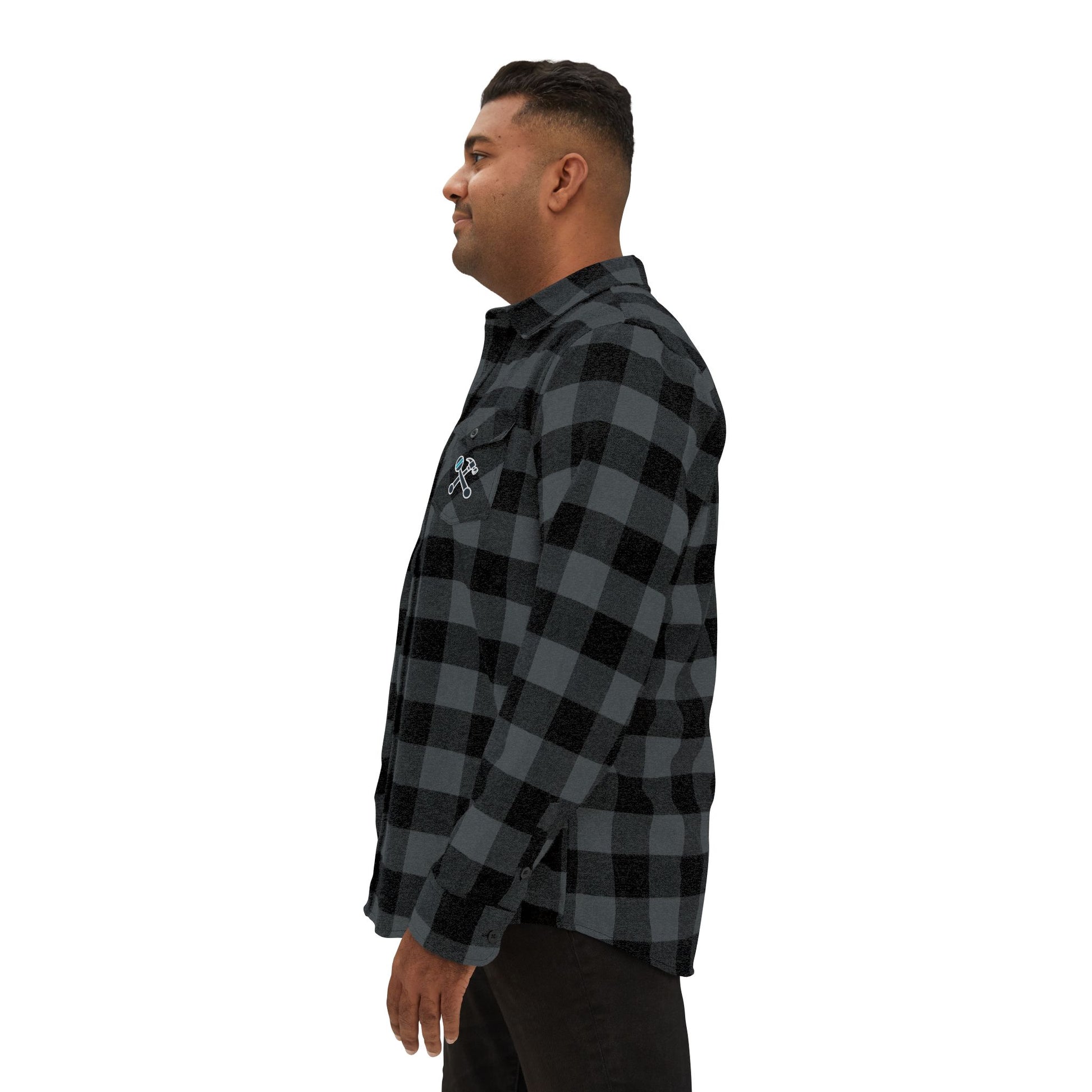 Hammer & Rattle Flannel Shirt Charcoal Heather Black Long-sleeve