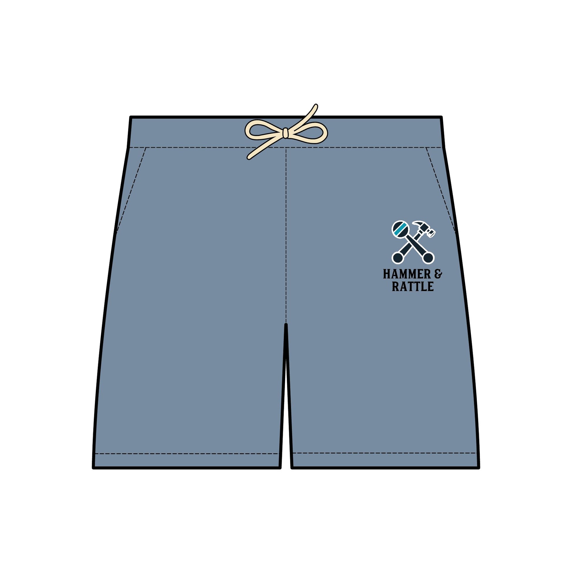 Hammer & Rattle Light Fleece Shorts Blue Jean Trousers