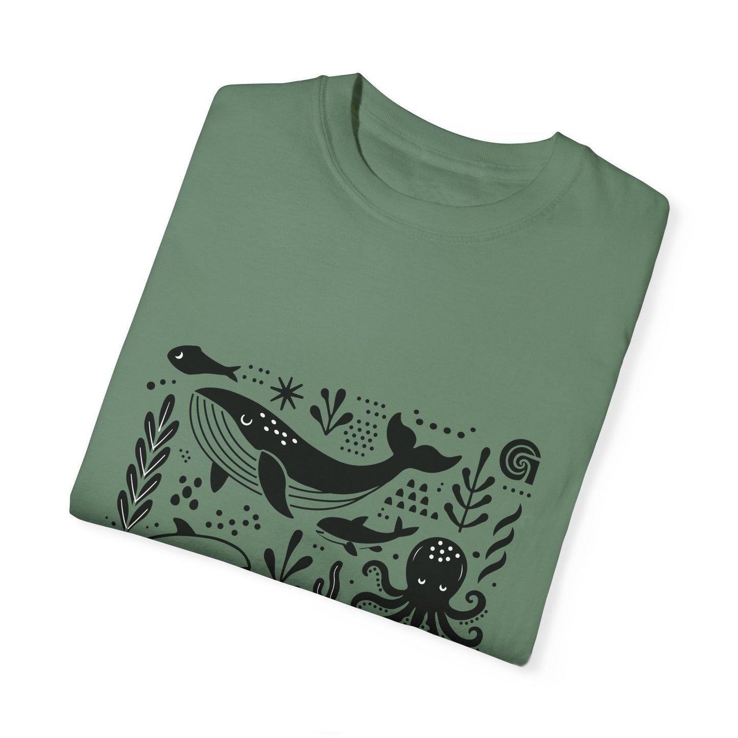 High Contrast Ocean Life Tee Seafoam T-Shirt