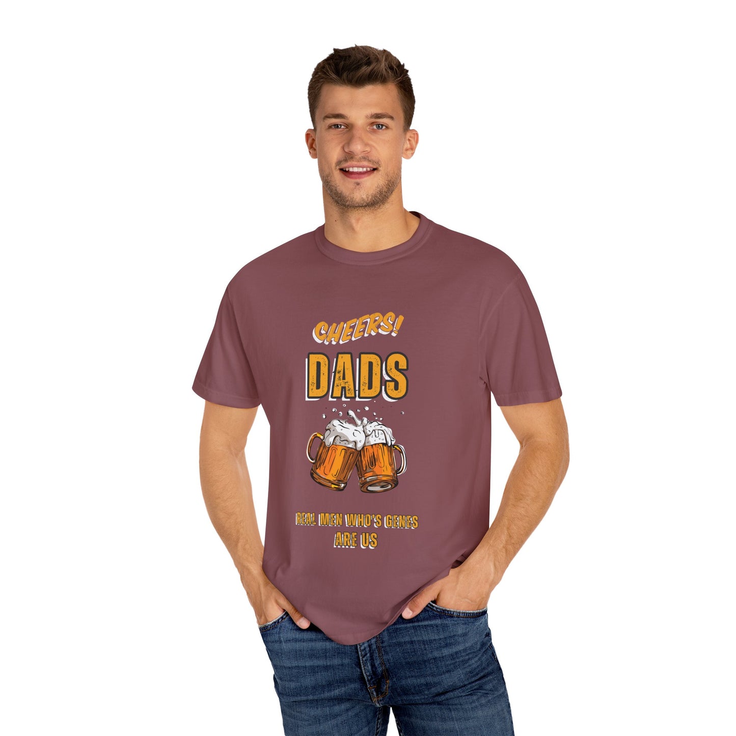 Cheers Dad Real Men Whose Genes Are Us Tee Brick T-Shirt