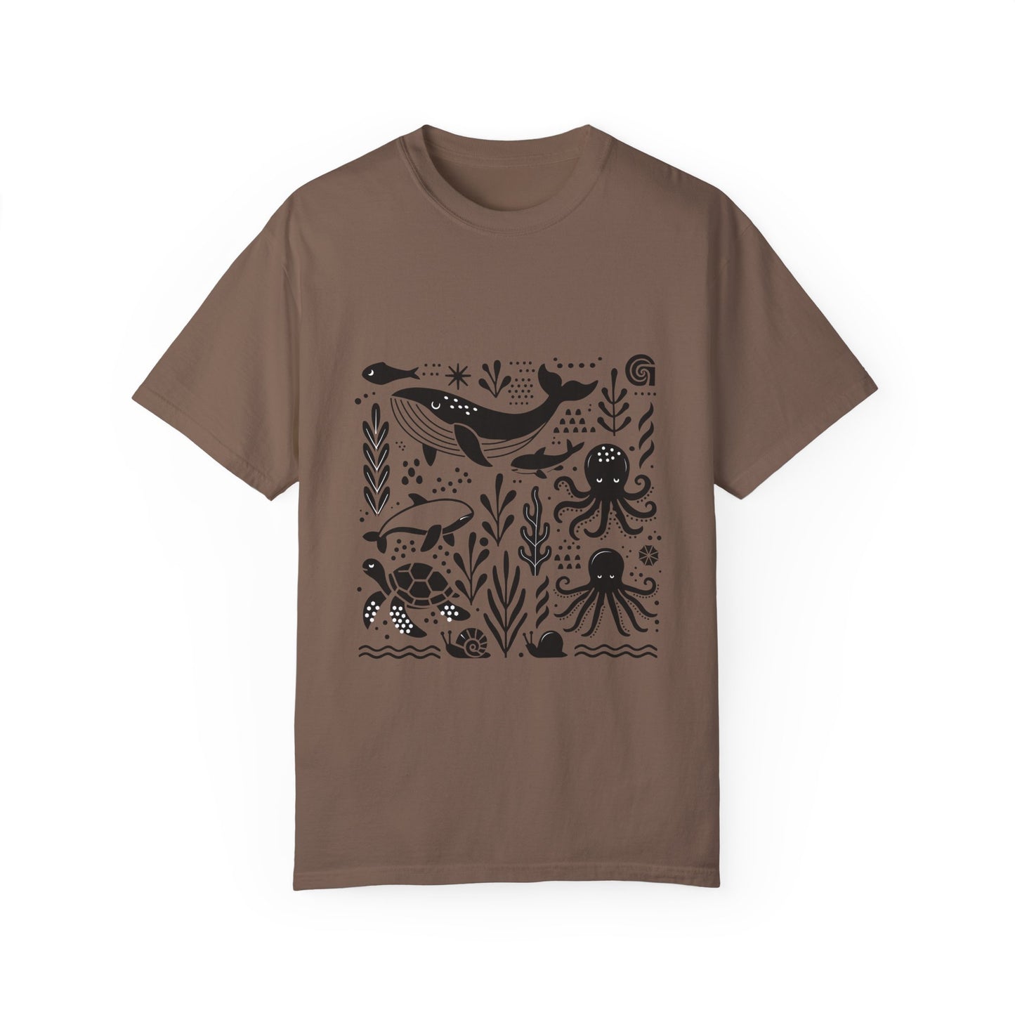 High Contrast Ocean Life Tee Espresso T-Shirt