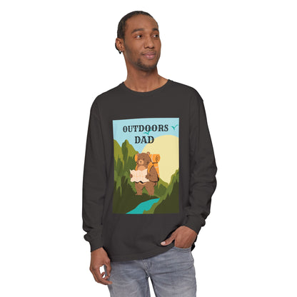 Outdoors Dad - Bear Edition Long Sleeve Tee Graphite Long-sleeve