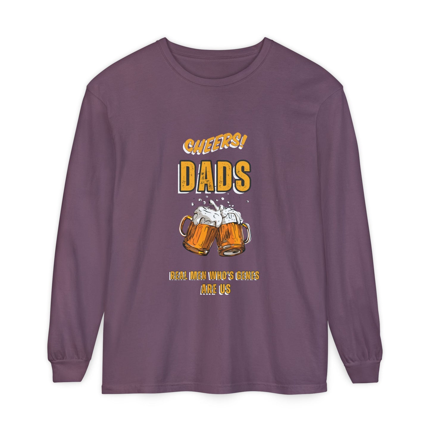 Cheers Dads Real Men Whose Genes Are Us Long Sleeve Tee Berry Long-sleeve