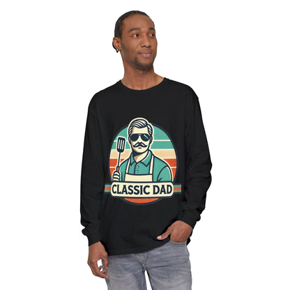 Classic Dad Garment-dyed Long Sleeve T-Shirt Black Long-sleeve