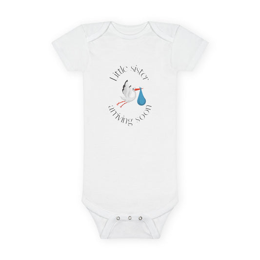 Little Sister Arriving Soon Generations Organic Baby Onesie