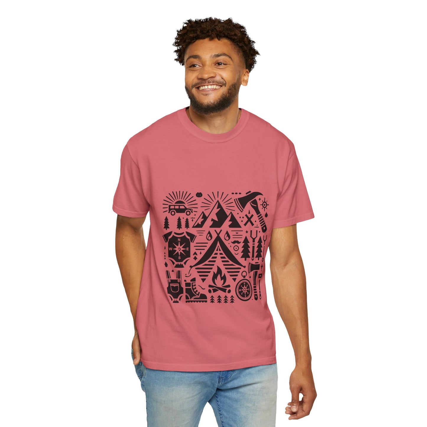 High Contrast Camping Scene T-shirt Watermelon T-Shirt