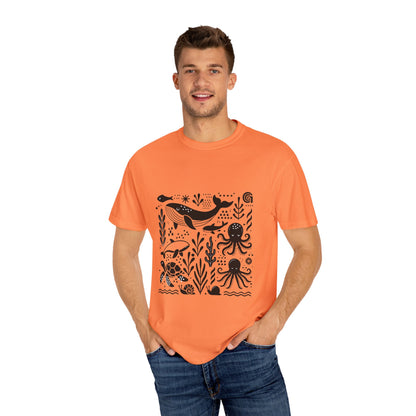 High Contrast Ocean Life Tee Melon T-Shirt