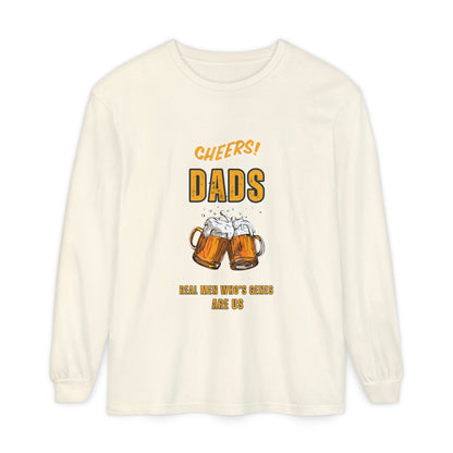 Cheers Dads Real Men Whose Genes Are Us Long Sleeve Tee Ivory Long-sleeve