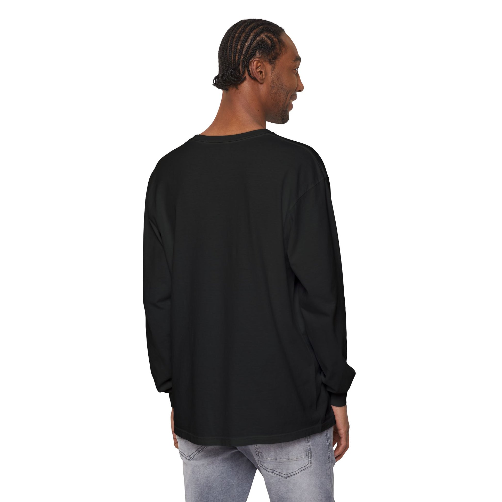 Classic Dad Garment-dyed Long Sleeve T-Shirt Black Long-sleeve