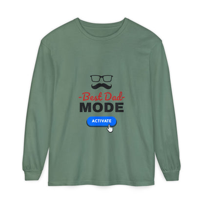 Best Dad Mode Activate Long Sleeve Tee Light Green Long-sleeve